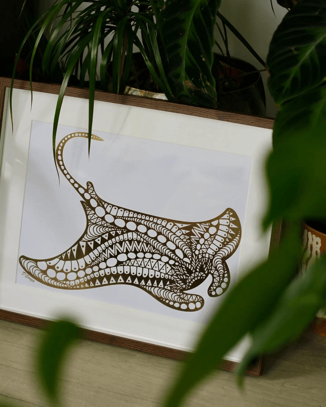 Manta Ray Foil Print