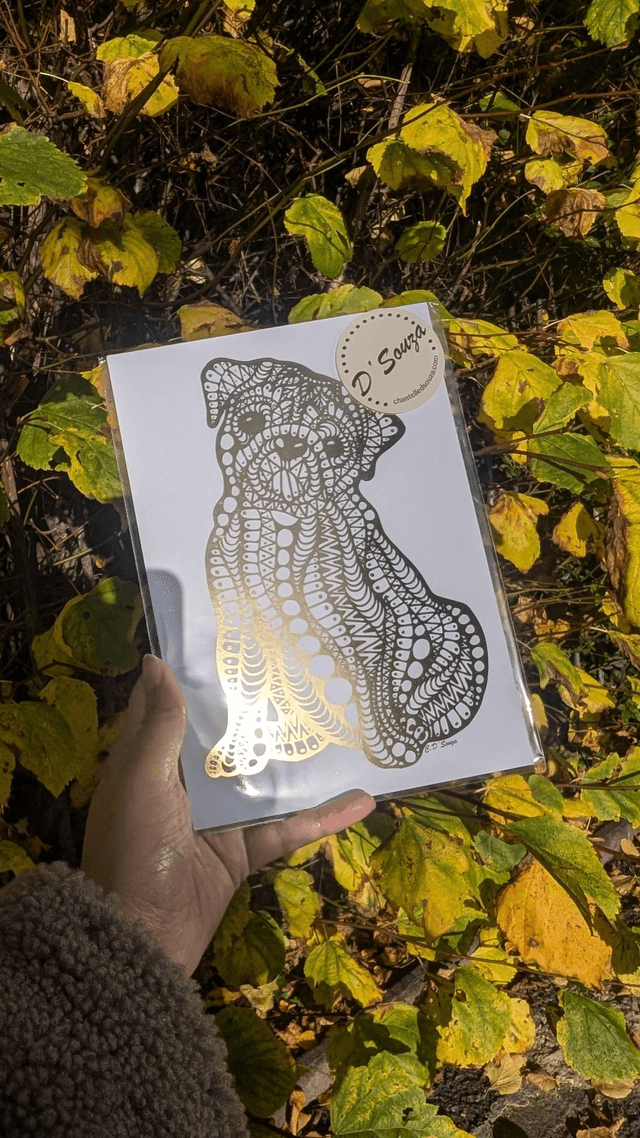 Pug Foil Print