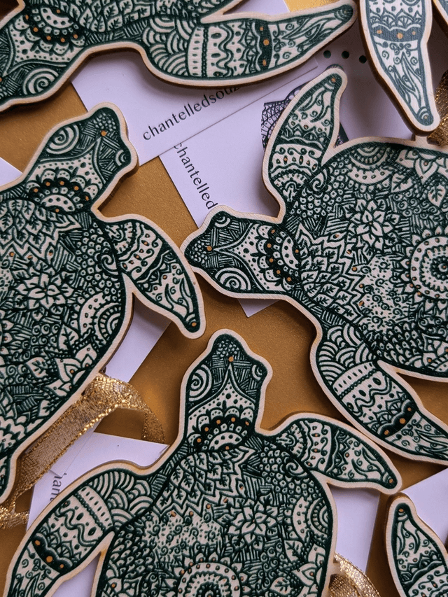 Turtle Hanging Decoration – Eco-Friendly Wooden Ornament