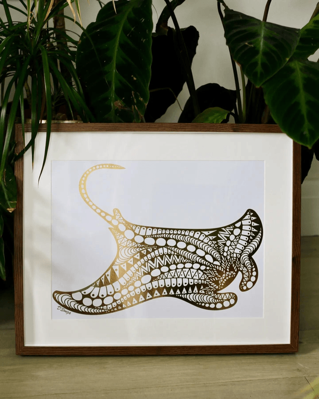 Manta Ray Foil Print