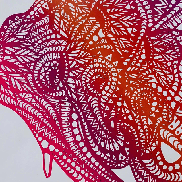 Sunset Elephant Family Print