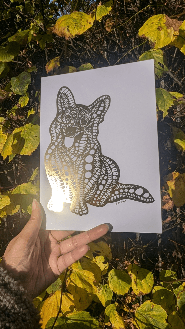 Corgi Foil Print