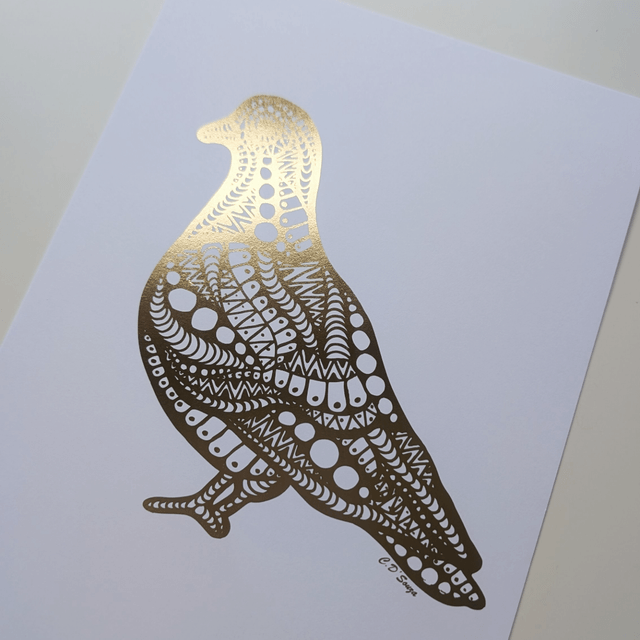 Pigeon Foil Print