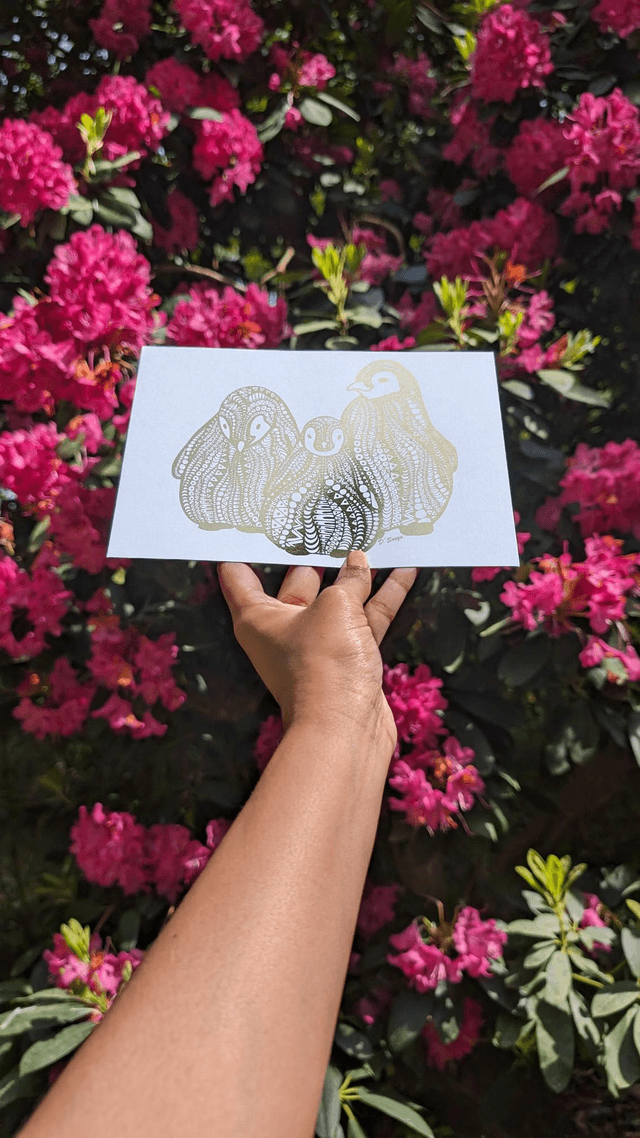 Penguin Family Foil Print