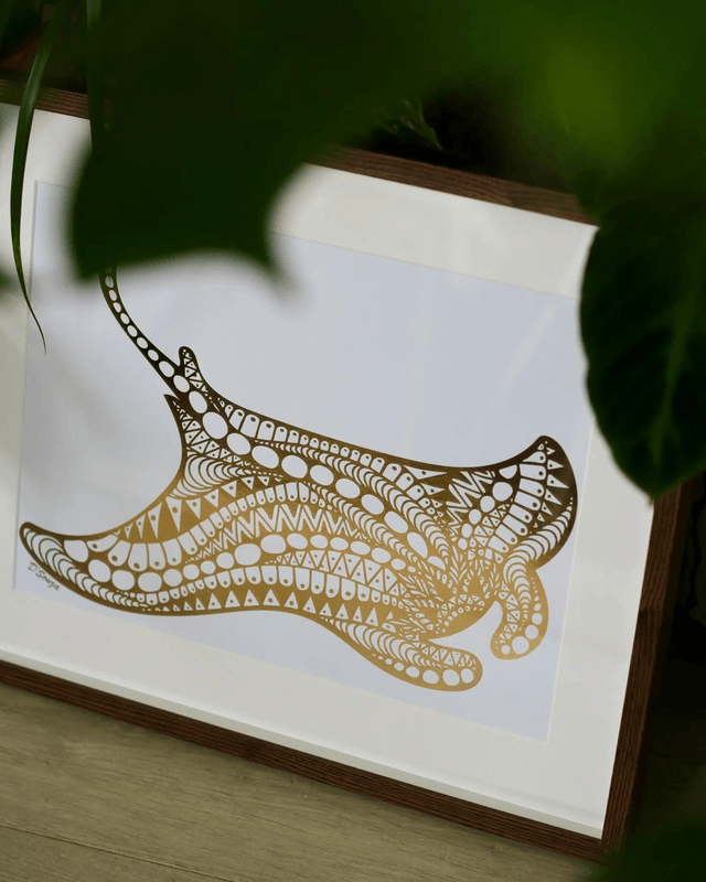 Manta Ray Foil Print