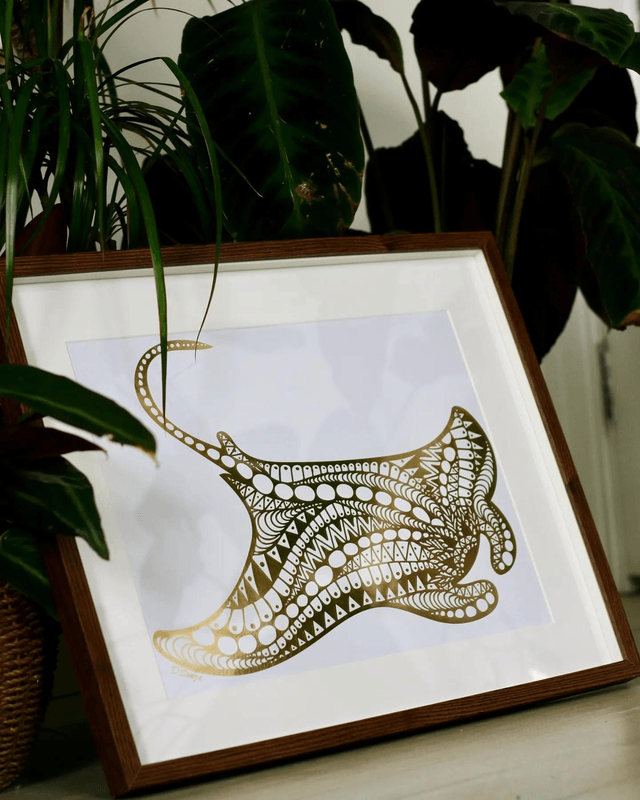 Manta Ray Foil Print