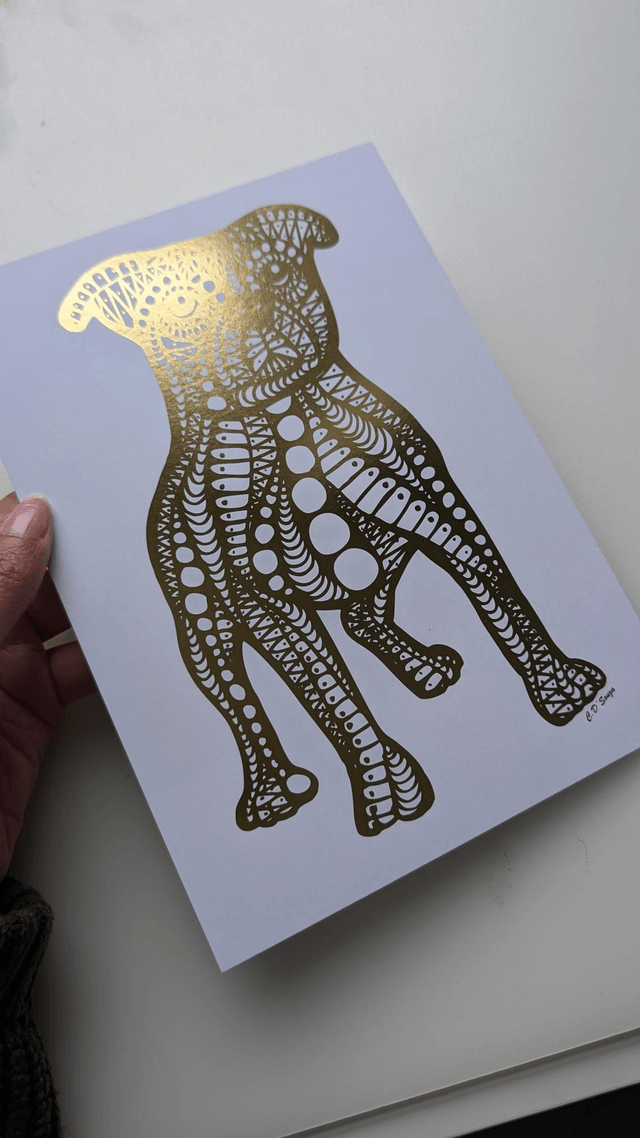 Staffordshire Bull Terrier Dog Foil Print