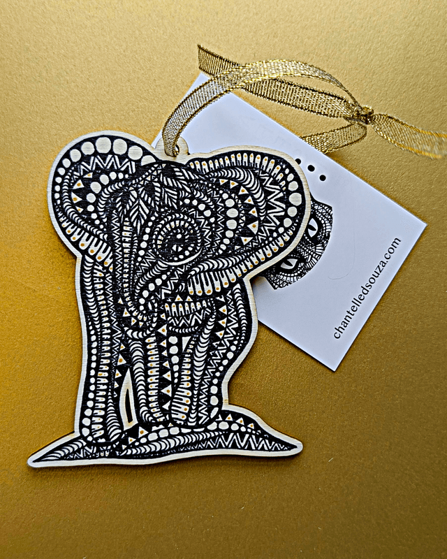 Baby Elephant Hanging Decoration – Eco-Friendly Wooden Ornament