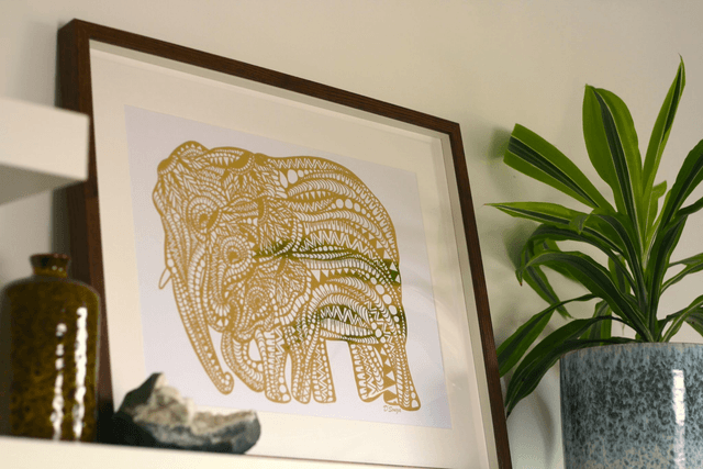 Elephant Family Foil Print
