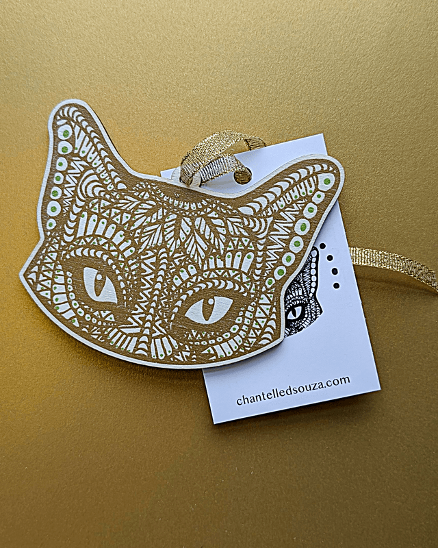 Kitty Hanging Decoration – Eco-Friendly Wooden Ornament