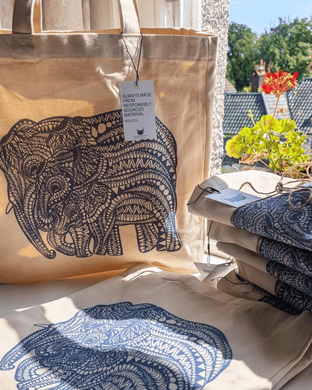 Elephant Canvas Shopper Bag