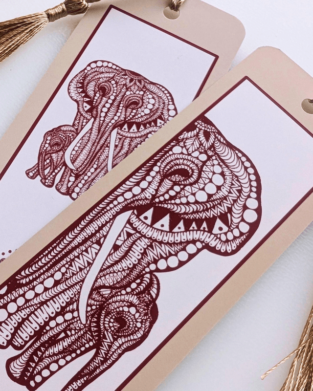 Red Elephants Bookmark