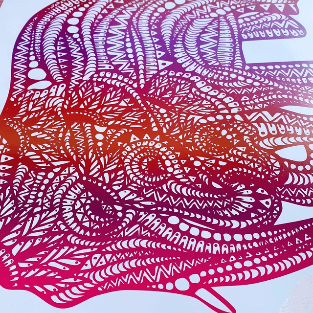 Sunset Elephant Family Print