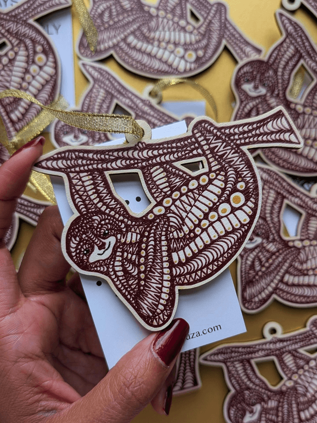 Sloth Hanging Decoration – Eco-Friendly Wooden Ornament
