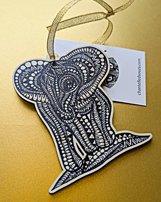 Baby Elephant Hanging Decoration – Eco-Friendly Wooden Ornament