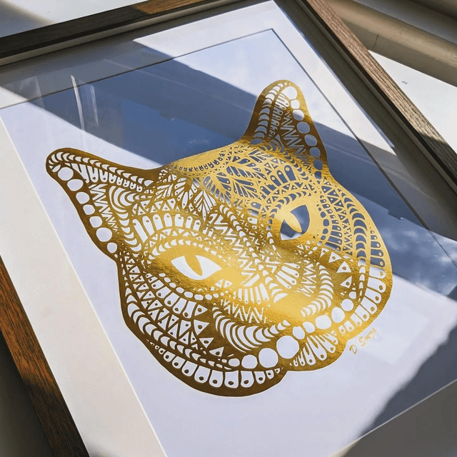 Kitty Cat Foil Print