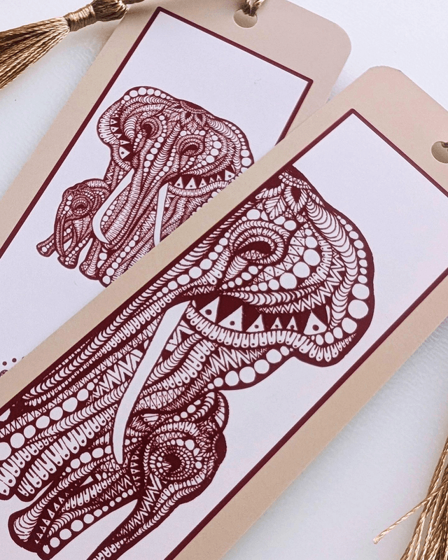 Red Elephants Bookmark