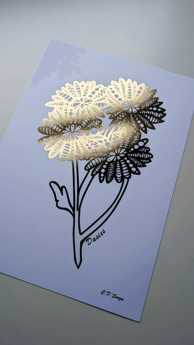 Daisies / April Flower Foil Print